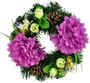 Dušičkový venček Fialové chryzantémy, 20 cm