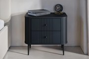 Nočné stolíky Vespera 56 cm - 2 ks - čierna / čierne nožičky