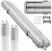 BERGE Hermetické svietidlo 120cm + 2x LED trubica - neutrálna biela