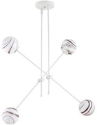 Argon 1841 - Luster na tyči ABSOS 4xE14/7W/230V alabaster biela