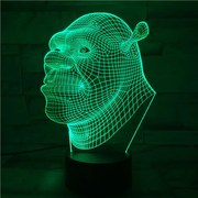 3Dmix 3DL-WD017 – 3D LED nočná lampa - Shrek (Wood)