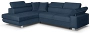 Rohová sedacia súprava s funkciou spania FREDO ľavá Námornícka modrá