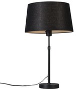 Stolná lampa čierna s tienidlom čiernym 35 cm nastaviteľná - Parte
