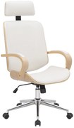 Kancelárska stolička Dayton - drevo natura - Biela