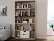 Vysoký regál/knihovňa Sten, dub sonoma/biela%
