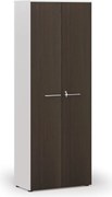 Kancelárska skriňa s dverami PRIMO WHITE, 800 x 420 x 2128 mm, biela/wenge