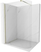 Mexen Kioto, zaoblená sprchová zástena 120 x 200 cm, 8mm číre sklo, zlatý profil, 800-120-101-50-06