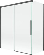 Mexen Rox, 2-krídlová posuvná vaňová zástena 140 + 70 x 150 cm, 8mm číre sklo, brúsený grafit profil, 8C9-140-070-66-00