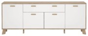 Biela/v prírodnej farbe komoda v dekore duba 196x73x39 cm Ikast – Tvilum