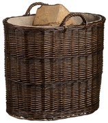 Kôš na drevo Provence prútený s jutou Madera V.š. 55 x hl. 35x v. 50(cm)
