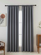 Blackout závesy Ricardo sivé - 140 x 180 cm (2ks) - riasiaca stuha