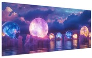 Obraz - Planéty na vode (120x50 cm)