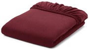 Džersejové napínacia posteľná plachta, bordovočervená, štandardná veľkosť