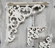 Krémová litinová konzola s ornamentom -20*19 cm