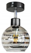 BERGE Sklenená LED závesná lampa 1xE27 - gulička s horizontálnymi pruhmi