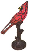 Dekoratívna vitráž lampa PAPAGÁJ_RED