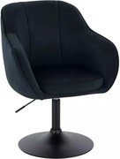 LuxuryForm DESIGN Stolička AVOLA VELUR na čiernom tanieri - čierna