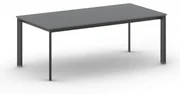 Kancelársky stôl PRIMO INVITATION, čierna podnož, 2000 x 1000 mm, grafitová