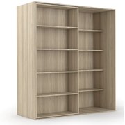 Dvojradová posuvná knižnica DOUBLE, 1800 x 700 x 2000 mm, dub prírodný