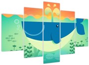 Obraz - Veselá veľryba v mori (150x105 cm)