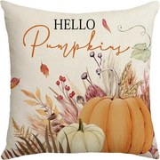 Obliečka na vankúš HELLO PUMPKINS 45x45 cm, béžová