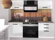 Kuchynská linka Belini 120 cm biely lesk s pracovnou doskou Vulcano2 INF VULCANO2/4/WT/W/0/B1