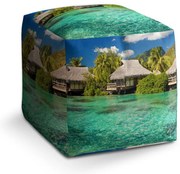 Taburet Cube chatky na mori, farebná