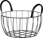 Úložný košík čierny kov, 23x12 cm%