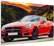 Obraz - červený Mercedes (90x60 cm)