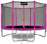 Trampolína s vonkajšou sieťou 252 cm - RUŽOVÁ