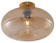 Art Deco stropné svietidlo mosadz s jantárovým sklom 40 cm - Busa