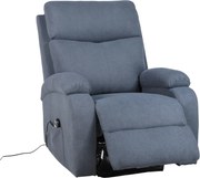 TV kreslo NIDO s elektrickým polohovaním — látka, sivá, nosnosť 130 kg