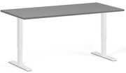 Výškovo nastaviteľný stôl, 160x80 cm, 2 motory, biela podnož, grafit