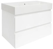 Kúpeľňová skrinka s umývadlom SAT B-Way 79x50x45 cm biely lesk BWAY280WU2BI