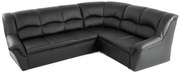 Kožená rohová sedacia súprava DUBAJ LUX XL, čierna (k-70)