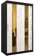Skriňa Platinum Pole 120 čierna marmur/biely