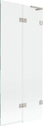 Mexen Lunar L, 2-krídlová vaňová zástena pravá 80 x 150 cm, číre sklo, brúsená oceľ, 897L-080-100-97-00-P