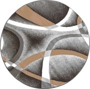 Protišmykový koberec NOVO sivý / hnedý kruh