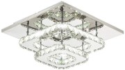 Toolight Toolight, LED 24W kryštálová stropná lampa štvorcová APP410-C, chrómová-zlatá, OSW-65008