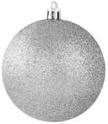 VIANOČNÁ BANKA NA STROMČEK SADA 4 KS (FI) 8 CM STRIEBORNÁ