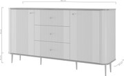 Komoda Vesper 160 cm so zásuvkami na nožičkách - kašmír / orech / čierne nohy