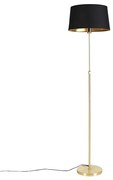 Stojaca lampa zlatá/mosadzná s čiernym tienidlom 45 cm nastaviteľná - Parte
