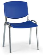 Konferenčná stolička Design - chrómované nohy, modrá