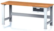 Alfa 3 Nastaviteľný dielenský stôl MECHANIC I, závesný box na náradie, 1 zásuvka, 2000x685x700-1055 mm, antracitové dvere
