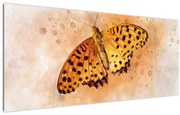 Obraz - Oranžový motýľ, aquarel (120x50 cm)