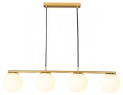 Redo 01-3155 - Luster na lanku BOWLING 4xE27/42W/230V zlatá