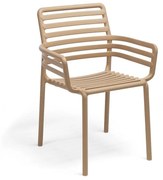 DOGA ARMCHAIR záhradná stolička s podrúčkami cappuccino