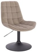 LuxuryForm DESIGN Stolička PARIS VELUR na čiernom tanieri - latte
