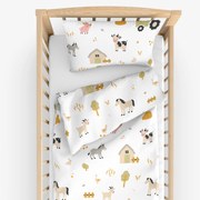 Goldea detské bavlnené obliečky do postieľky - život na farme 100 x 135 a 40 x 60 cm