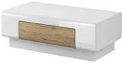 Konferenčný stolík Tamie Typ 99 (lesklá biela + dub sanremo). Akcia -20%. Vlastná spoľahlivá doprava až k Vám domov. 1030183